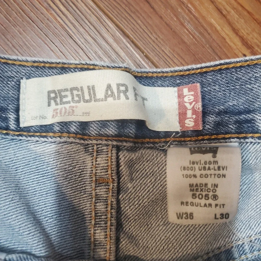 Levi 505 Regular Fit Jeans Bundle Lot Mens 36x30 Vintage Distressed Light Wash